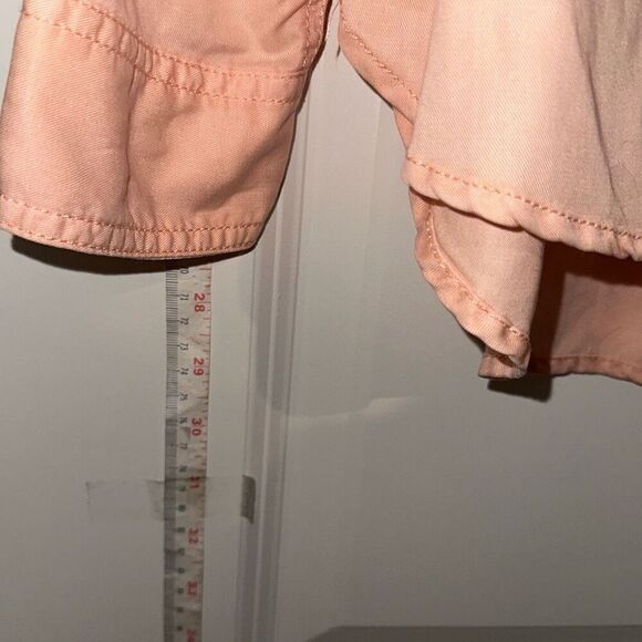 American Eagle Outfitters Peach Pink Long Sleeve Button Up Shirt Ladies Medium - Picture 7 of 8